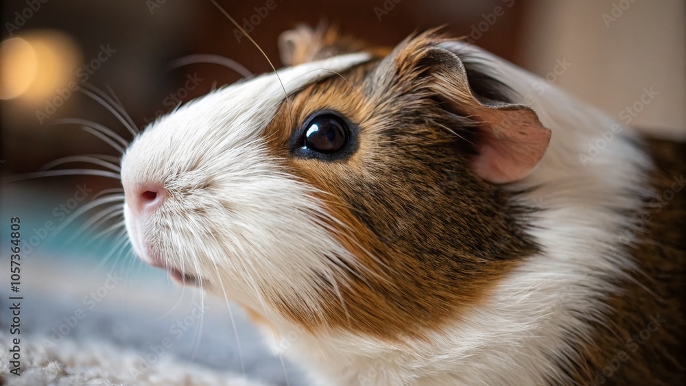 Close-Up Portrait of a Guinea Pig - Adorable Animal Photography for Pet Lovers Close-Up Portrait of a Guinea Pig - Adorable Animal Photography for Pet Lovers