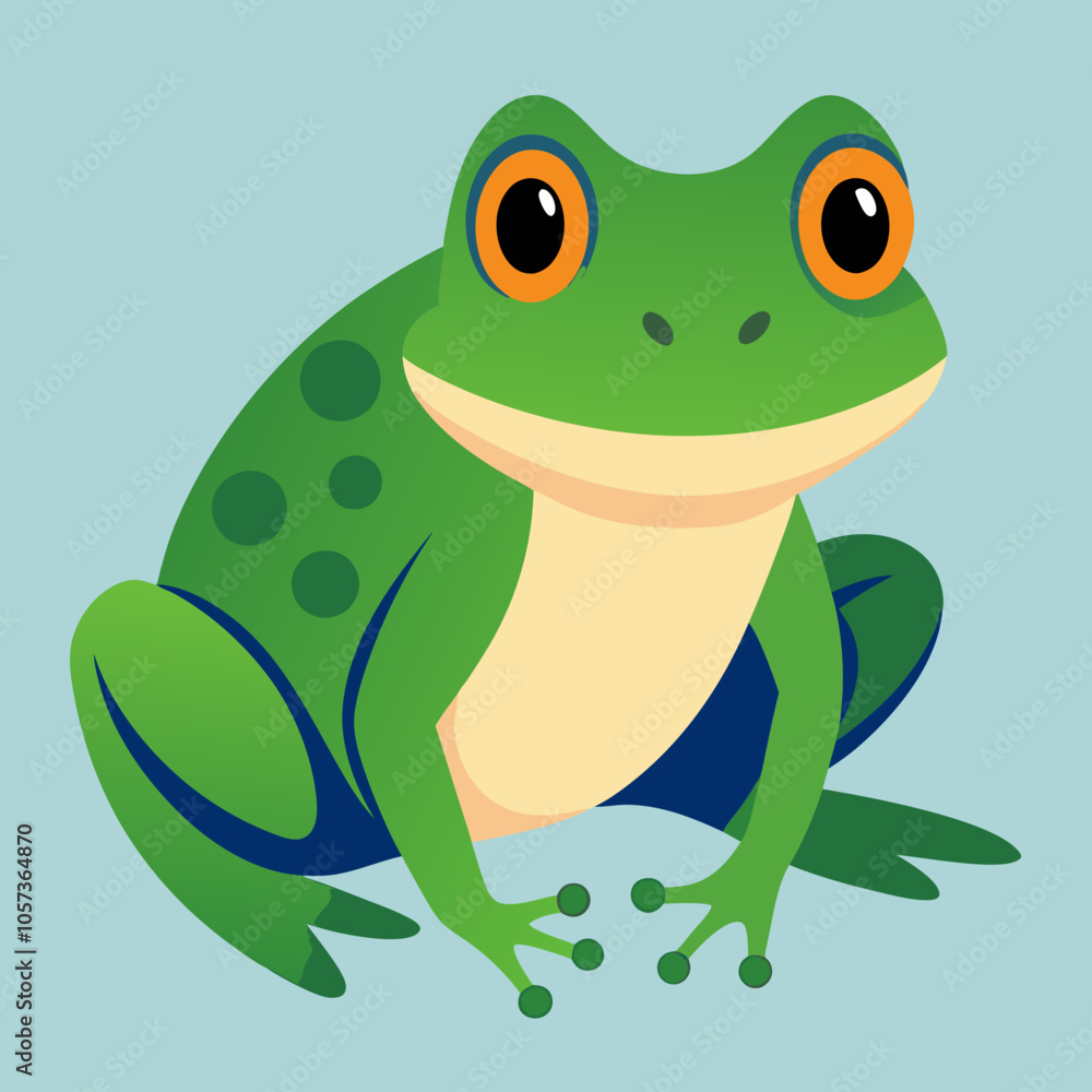 Obraz premium green frog with a smile