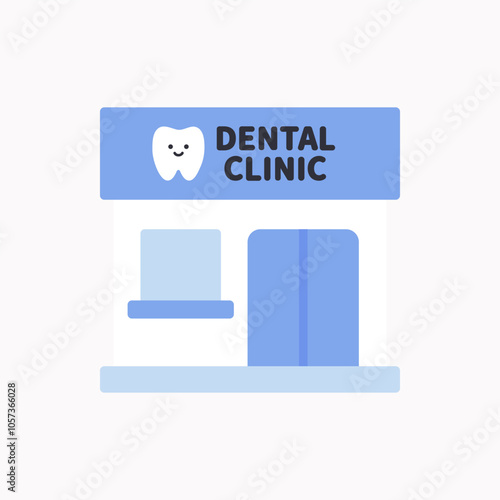 Dental clinic icon. Healthcare, medicine, treatment, hygiene, oral care, dentist appointment, service concepts. Flat vector design isolated illustration.