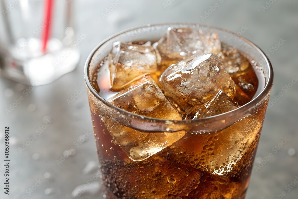 Cool and Refreshing Soda in Glass with Ice Cubes Cool and Refreshing Soda in Glass with Ice Cubes