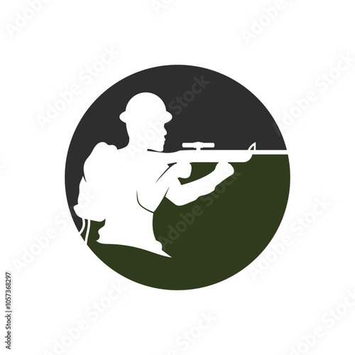 Military Soldier Silhouette Vector logo Illustration