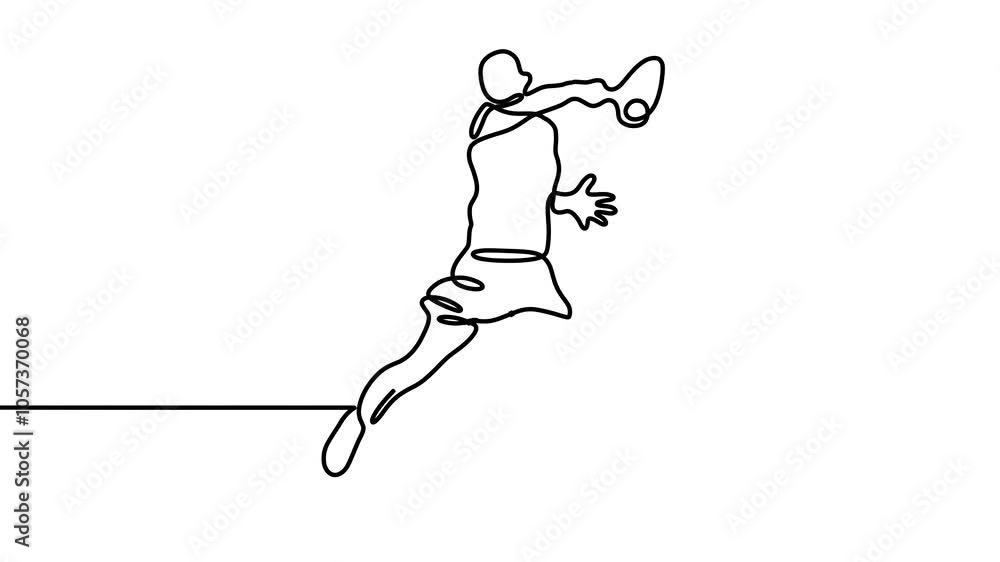 Illustration of woman playing tennis in continuous line time lapse Illustration of woman playing tennis in continuous line time lapse