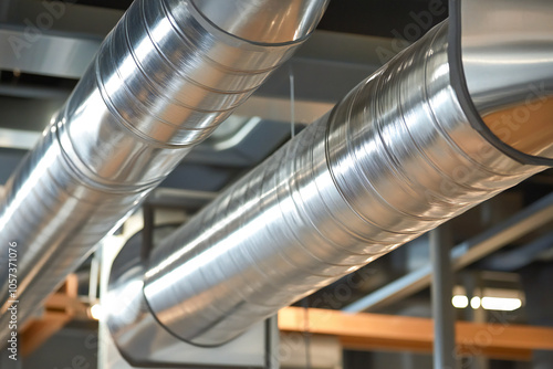 Clean exhaust and ventilation system for commercial kitchen with stainless steel ductwork