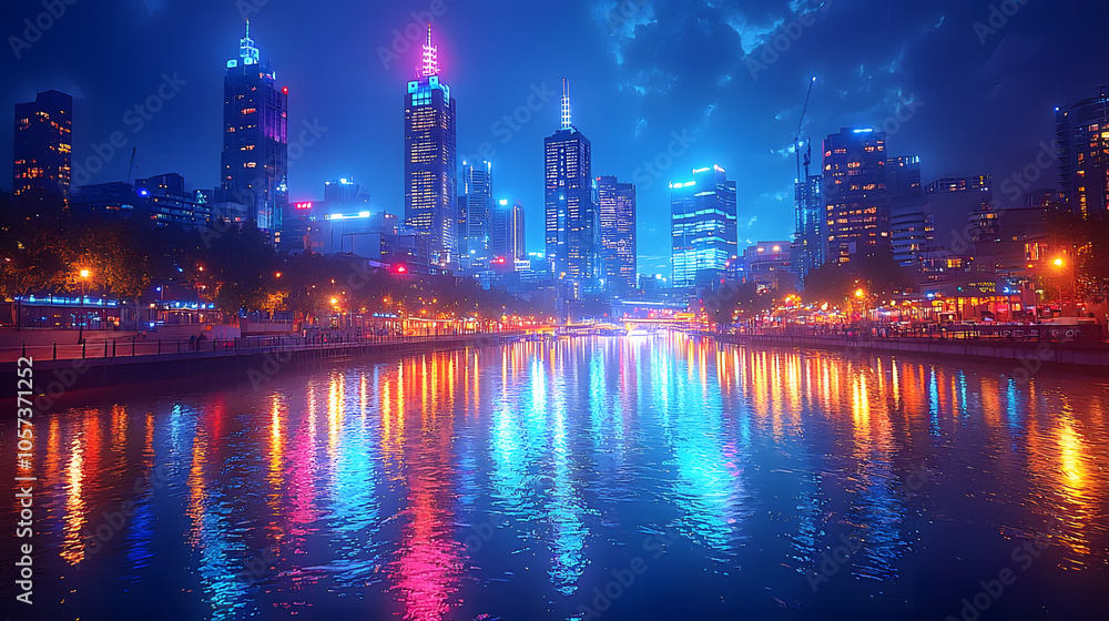 country skyline at night country skyline at night