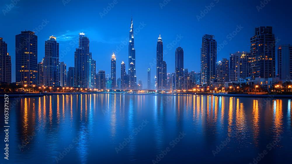 Fototapeta premium mdoern skyline at night