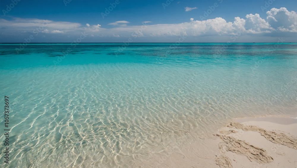 A secluded tropical beach with pristine white sand and clear turquoise sea water. A secluded tropical beach with pristine white sand and clear turquoise sea water.