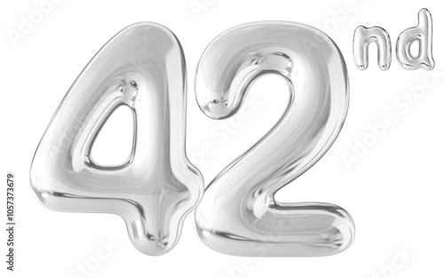 42nd Year Anniversary Silver Number Bubble