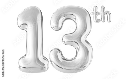 13th Year Anniversary Silver Number Bubble photo