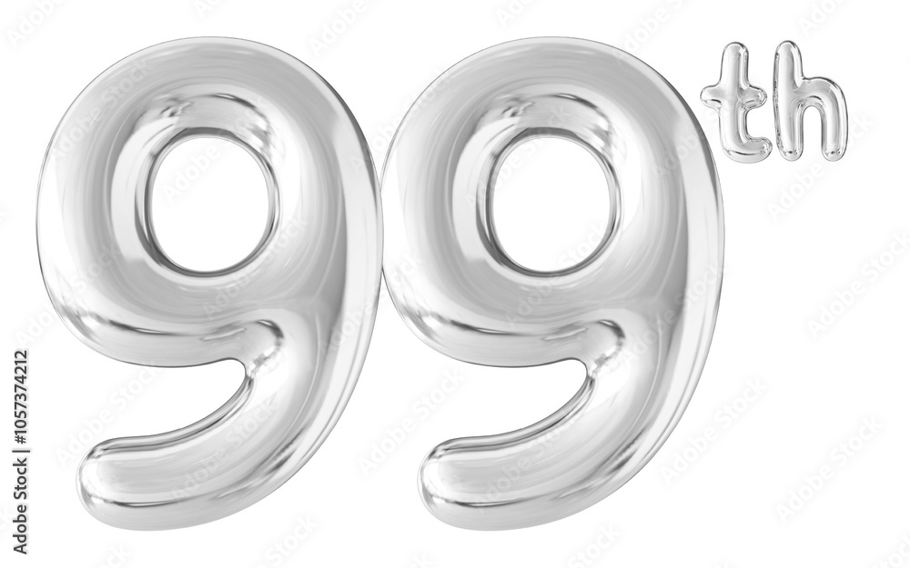 99th Year Anniversary Silver Number Bubble 99th Year Anniversary Silver Number Bubble