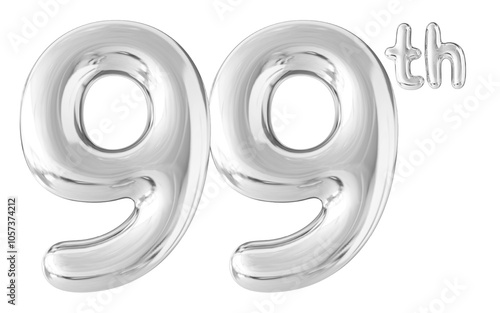 99th Year Anniversary Silver Number Bubble