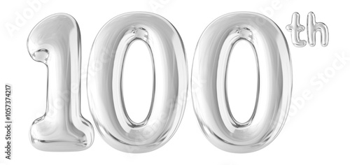 100th Year Anniversary Silver Number Bubble