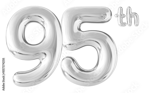 98th Year Anniversary Silver Number Bubble