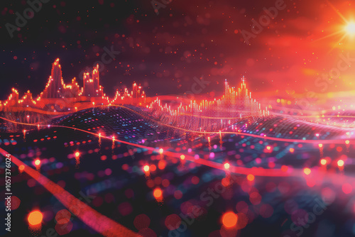 Stock market or futures trading chart suitable for financial investment.