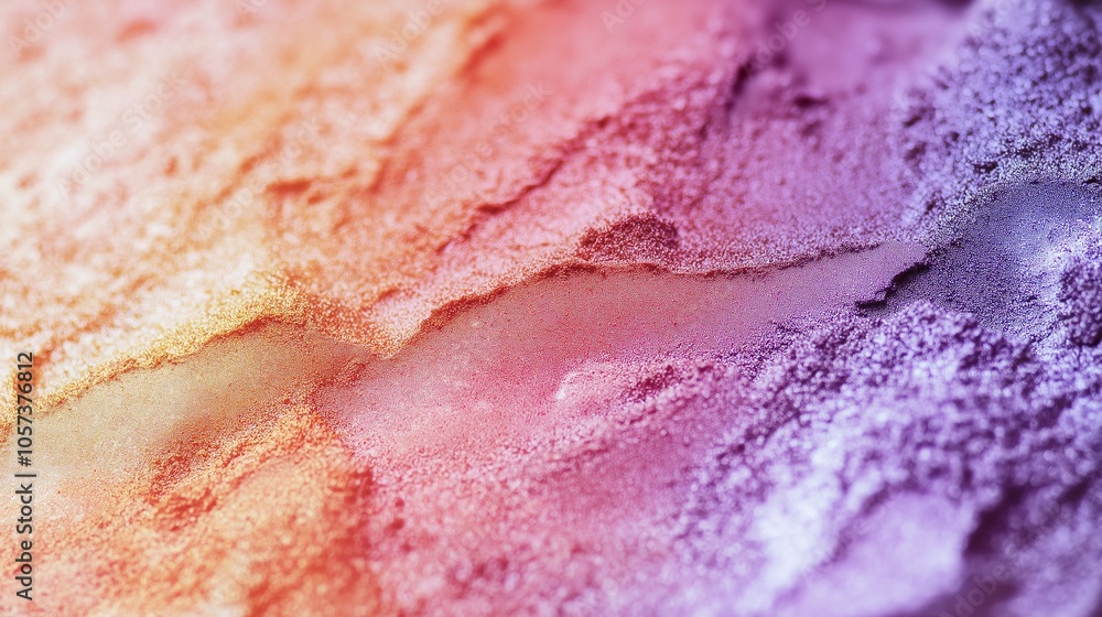 Close-up purple, violet, red and orange powder
