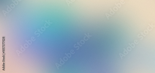 Abstract noisy gradient background of multicolored pastel blue colors. Color palette, colorful pattern with a soft noise effect. Holographic blurred grainy gradient banner texture