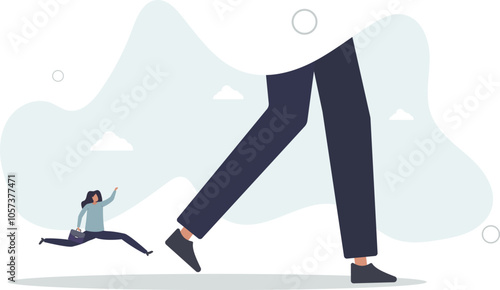 Big business leader, competitive advantage to lead and increase market share from business rivalry concept.flat characters.