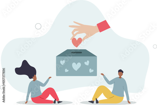 Fundraising for charity, financial help and assistance .flat characters.
