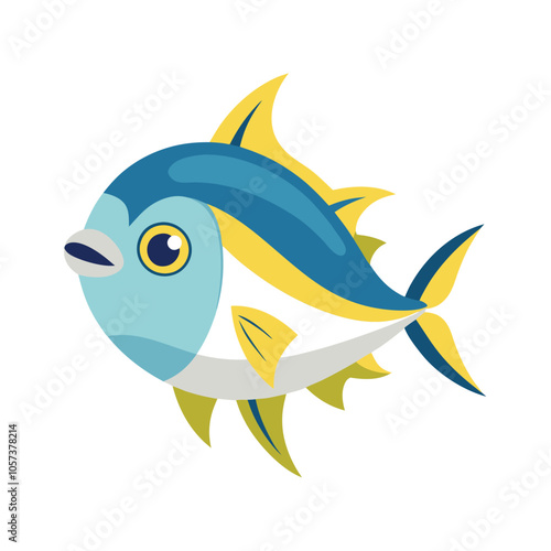 Jack Crevalle Vector Illustration ? Clipart and Line Art Design for Print.eps photo