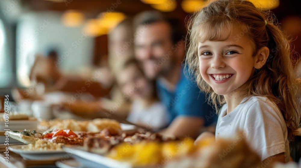 Bright and lively scene of a hotel breakfast buffet, Bright and lively scene of a hotel breakfast buffet,