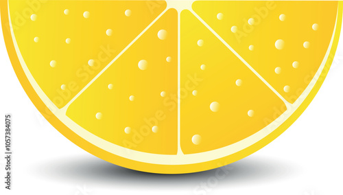 Lemon slice isolated on transparent background.