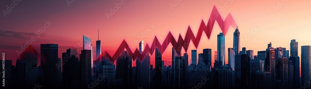 A city skyline at sunset with an overlay of a rising graph, symbolizing growth and progress in finance or business. A city skyline at sunset with an overlay of a rising graph, symbolizing growth and progress in finance or business.