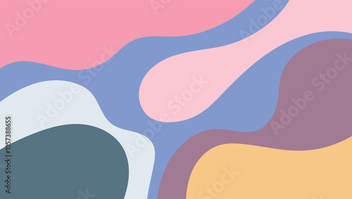 ABSTRACT BACKGROUND COLORFUL WITH HAND DRAWN SHAPES FLAT DESIGN VECTOR TEMPLATE FOR WALLPAPER, COVER DESIGN, HOMEPAGE DESIGN