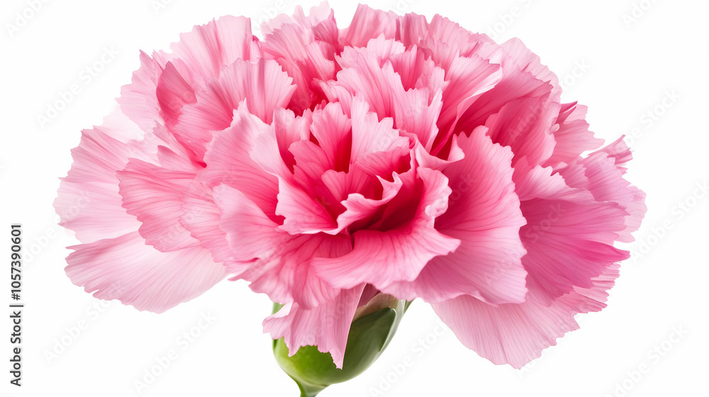 A vibrant pink carnation flower with layered petals, showcasing natural beauty. A vibrant pink carnation flower with layered petals, showcasing natural beauty.