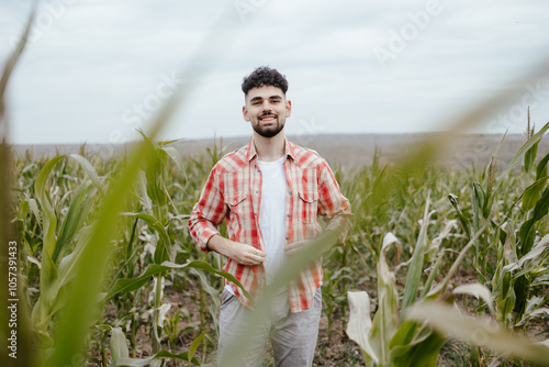 Young Man in Cornfield