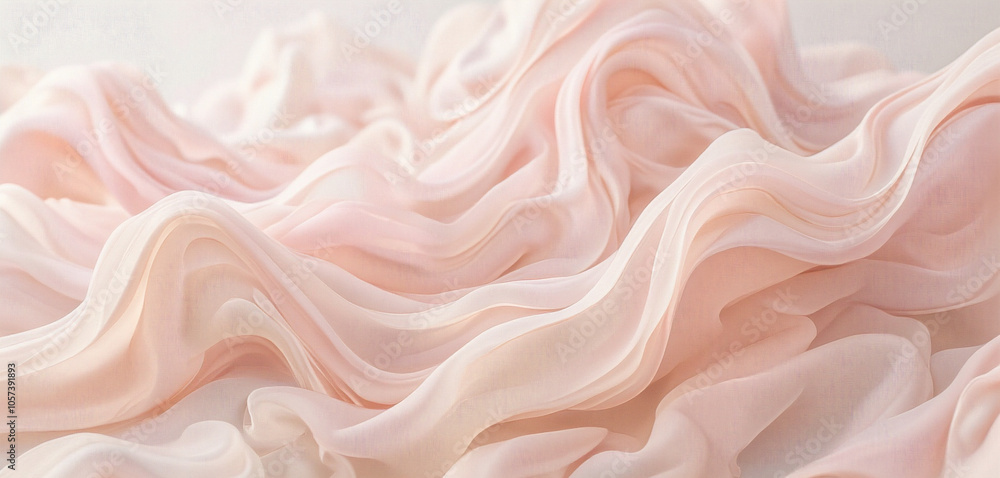 Pastel Pink and Peach Flowing Fabric with Delicate Folds Pastel Pink and Peach Flowing Fabric with Delicate Folds