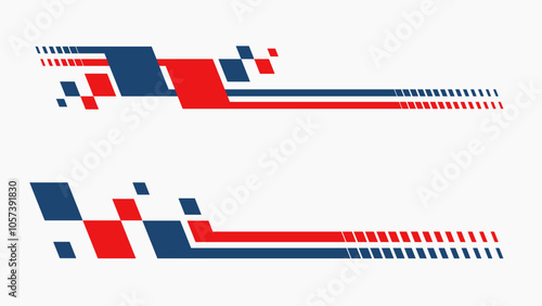 Set of vector car stripes. Car race stripes. Racing stripes sticker design. Graphic sport decal vinyl element. Automobile decoration. Racing design vector set