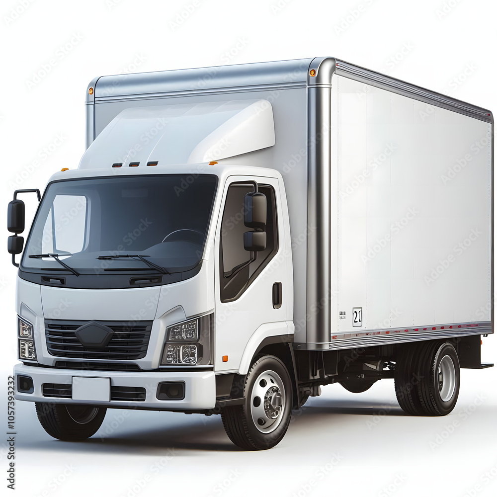 White delivery Truck side view White delivery Truck side view
