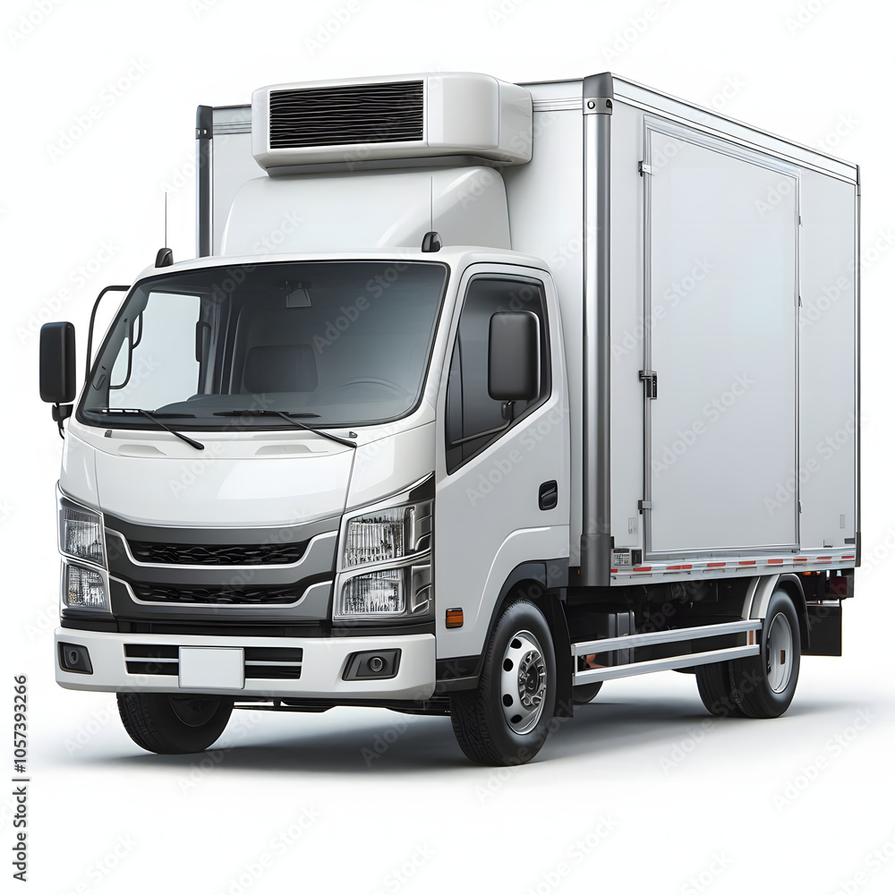 White delivery Truck side view White delivery Truck side view