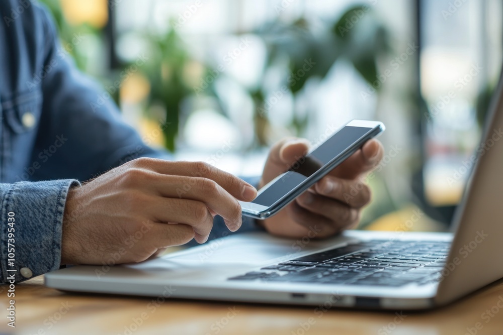 Close-up of a Man Using a Smartphone Close-up of a Man Using a Smartphone
