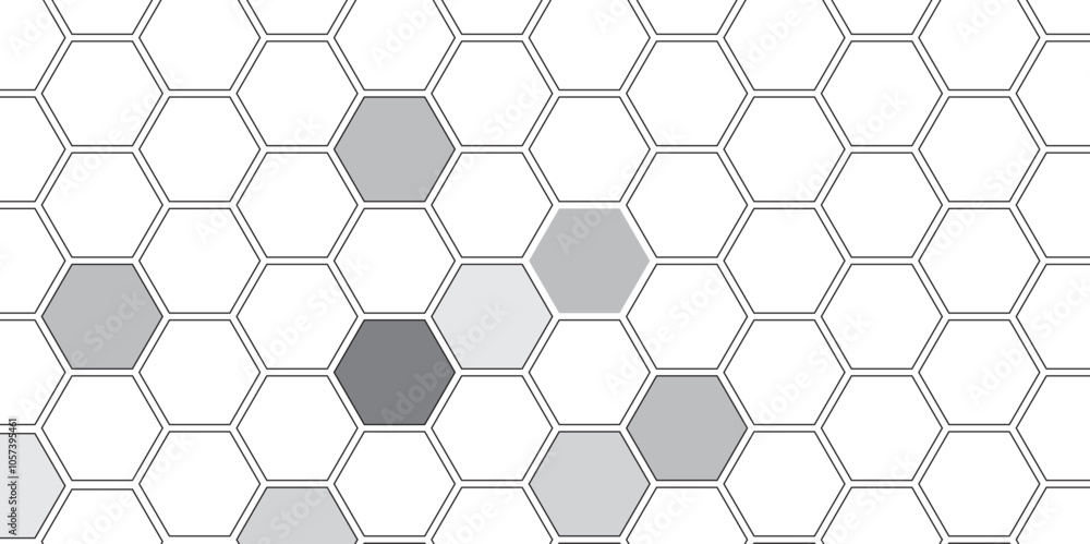 Vector geometric seamless texture symbol. Hexagon, bees hive cells pattern. Bee honey shapes. Abstract pattern with hexagonal white and gray technology line paper background. Stylish grid texture.
Vector geometric seamless texture symbol. Hexagon, bees hive cells pattern. Bee honey shapes. Abstract pattern with hexagonal white and gray technology line paper background. Stylish grid texture.