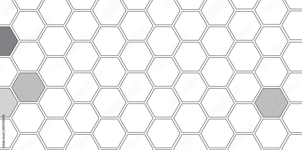 Vector geometric seamless texture symbol. Hexagon, bees hive cells pattern. Bee honey shapes. Abstract pattern with hexagonal white and gray technology line paper background. Stylish grid texture.
Vector geometric seamless texture symbol. Hexagon, bees hive cells pattern. Bee honey shapes. Abstract pattern with hexagonal white and gray technology line paper background. Stylish grid texture.