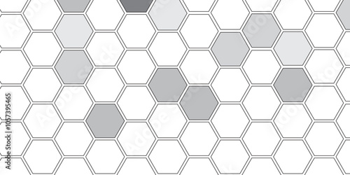 Vector geometric seamless texture symbol. Hexagon, bees hive cells pattern. Bee honey shapes. Abstract pattern with hexagonal white and gray technology line paper background.   Stylish grid texture. 
