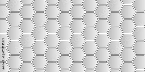 Vector geometric seamless texture symbol. Hexagon, bees hive cells pattern. Bee honey shapes. Abstract pattern with hexagonal white and gray technology line paper background.   Stylish grid texture. 
