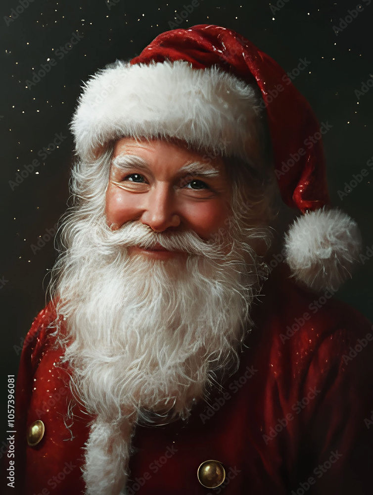 smiling Santa Claus with a red and white costume, christmas background, christmas card smiling Santa Claus with a red and white costume, christmas background, christmas card