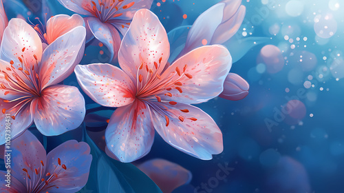 Elegant Flower Close-Up in Anime Style: Manga Art Illustration