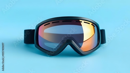 Ski Goggles on Light Blue Background photo