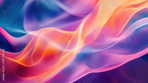 Vibrant abstract design with flowing waves creates a stunning visual effect. This vibrant abstract image captures the essence of movement and color while providing ample copy space.