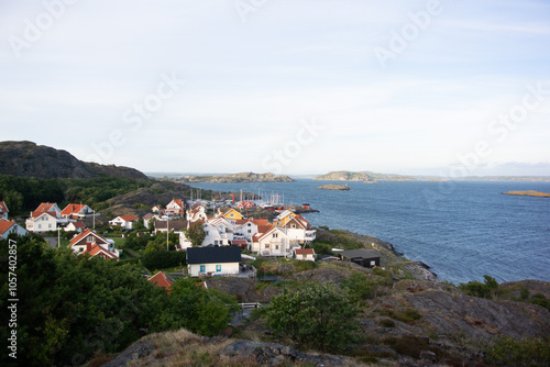 Swedish fishing village in the archipelago next to the sea