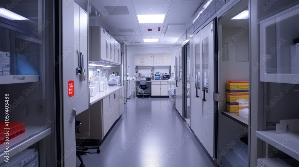 A high-tech lab where scientists are developing life-saving medical treatments A high-tech lab where scientists are developing life-saving medical treatments
