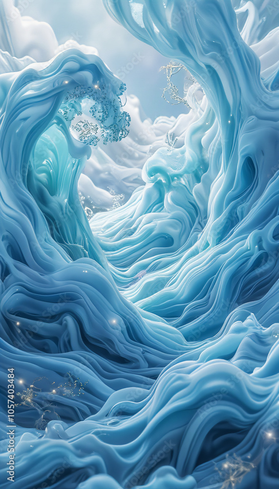 Majestic Ocean Wave with Flowing Blue Patterns Majestic Ocean Wave with Flowing Blue Patterns