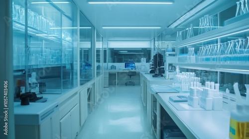 A high-tech lab where scientists are developing life-saving medical treatments