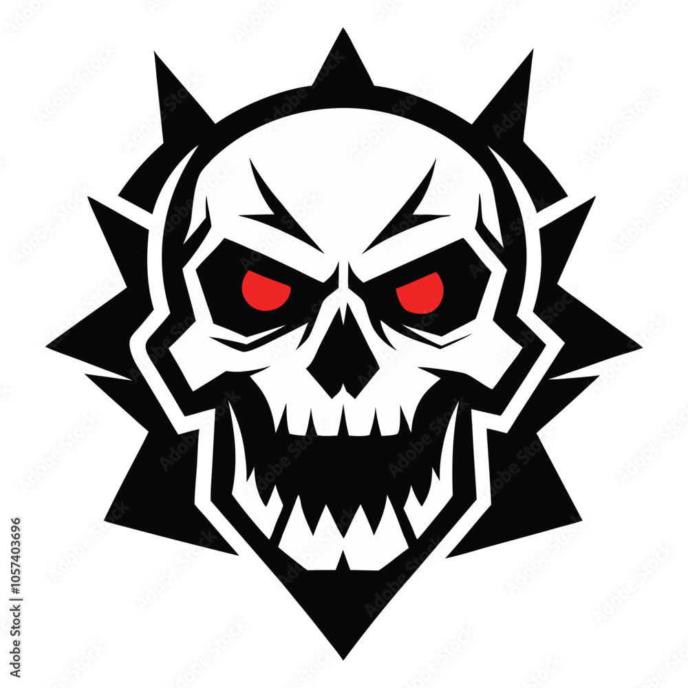 Tribal Skull Vector Illustration with Red Eyes. Tribal Skull Vector Illustration with Red Eyes.