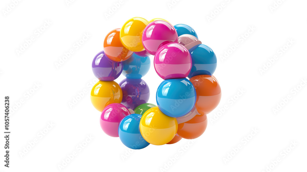 Fototapeta premium Interactive Learning baby toy isolated on transparent background, PNG