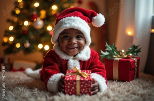 A Cute Black Boy In Christmas Scene At 31-10-2024