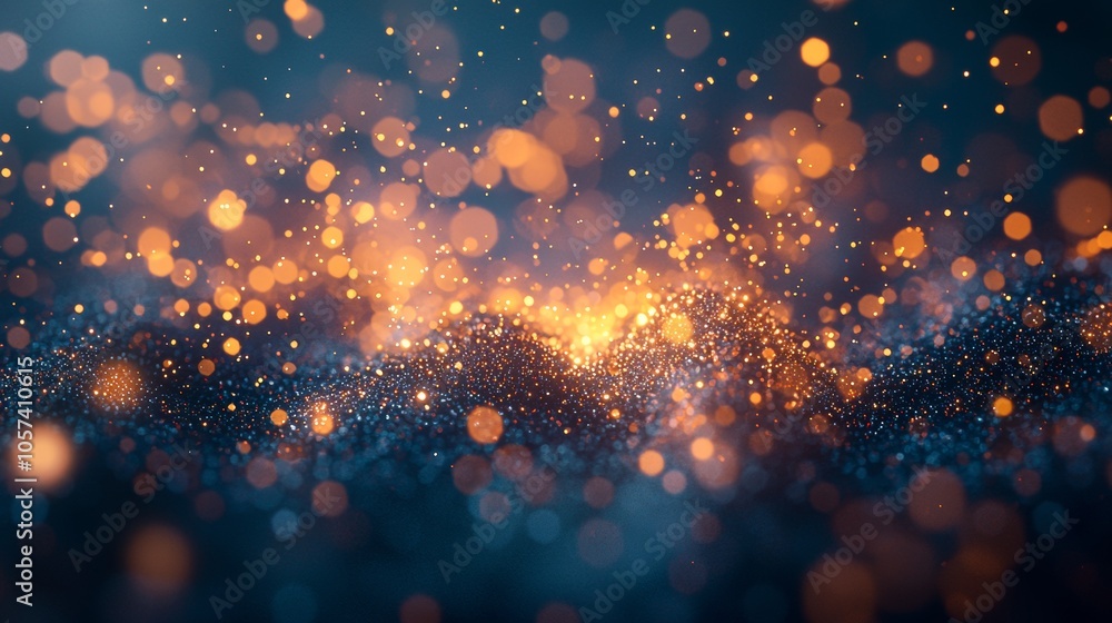 Fototapeta premium Abstract bokeh lights in warm orange and blue hues