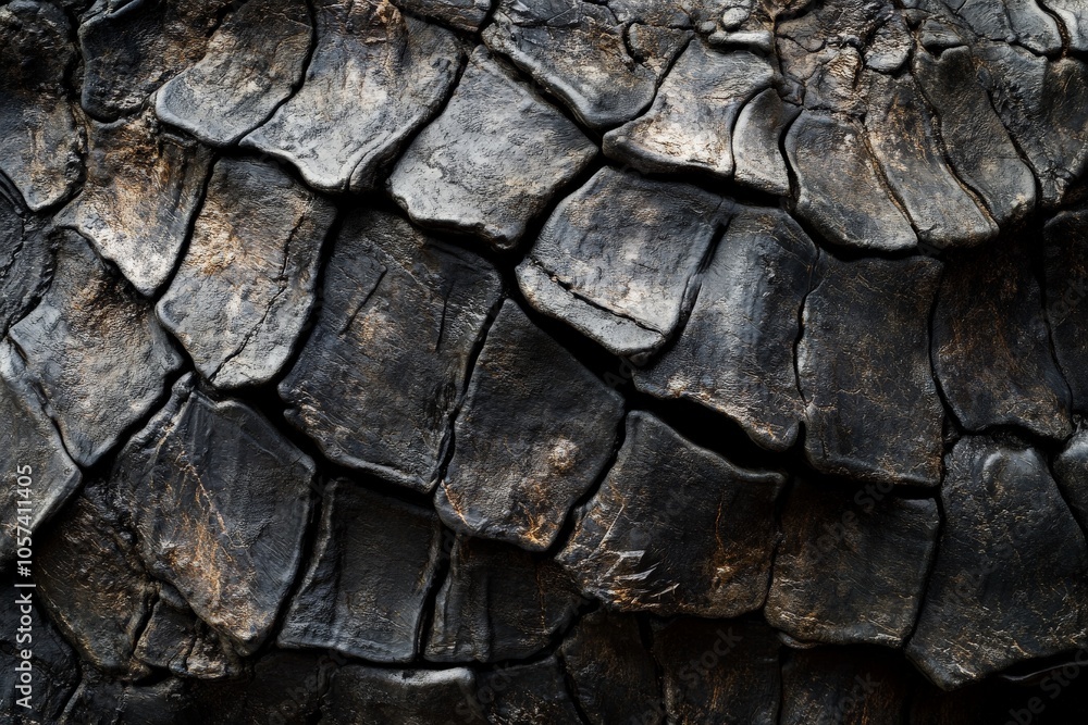 The image reveals a natural rock formation with distinct cracked patterns, highlighting its organic earthy texture and raw, untamed landscape in great detail. The image reveals a natural rock formation with distinct cracked patterns, highlighting its organic earthy texture and raw, untamed landscape in great detail.